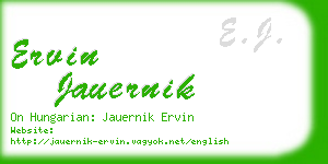 ervin jauernik business card